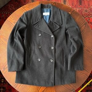 Calvin Klein Charcoal Gray Wool Coat